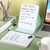 Dunzoom 2 Sets 4 Pcs Small Glass Desktop Whiteboard with Reversable Stand 8x6 Inch Mini Dry Erase White Board Easel with 2 Markers Reusable Desk Notepad for Home Office School Supplies (White,Green)
