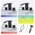 Bathroom faucets 3 Hole Widespread Modern Bathroom Sink Faucet 8 inch Matte Black Bathroom 3 Hole LED Light Waterfall Vanity Faucet Sink with Pop Up Drain (Matte Black)