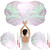 HunnmingRe 4 Set Worship Flags for Dance Praise Church Flags with 4 Pcs Scalable Rod for Girls Adults Practice Performance Semicircle Angel Wing (Iridescent White,29.5 x 39.3 Inch)