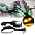 Motorcycle Mirrors With Turn Signals Rearview Side Mirror Adjustable Compatible with KAWASAKI ZX6R ZX10R ZX25R | EX 250 300 400 650 FOR CBR300R CBR500R CBR600RR CBR650R | FZ6R