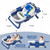 Collapsible Baby Bathtub for Newborns to Toddler with Real-time Temp Monitor & Floating Cushion,Portable Travel Tub for 0-36 Month, Foldable Baby Bath Tub for Infants Boy (Blue)