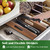 Enoking Knife Drawer Organizer Insert, In Drawer Knife Block, Acacia Wood Knife Holder with Cork Dividers For Kitchen Chef Steak Knife Storage Keep Drawer Tidy (Acacia Wood, 15 x 5.9 x 2.6 In)