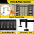 3 Tier Garden Tool Organizer, Garage Storage and Organization, Metal Yard Tools Storage up to 78 Tools, Heavy Duty Garden Tool Organizer for Garage, Yard, Patio, Shed, Indoors and Outdoors, Black