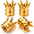 MEAJOO 4PCS Crown Style Tire Valve Stem Caps, Air Caps Cover, Aluminum Alloy Dustproof and Waterproof Valve Caps Cover fits Cars, Trucks, Bikes, Motorcycles, Bicycles Tire Caps(Gold)