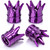 MEAJOO 4PCS Crown Style Tire Valve Stem Caps, Air Caps Cover, Aluminum Alloy Dustproof and Waterproof Valve Caps Cover fits Cars, Trucks, Bikes, Motorcycles, Bicycles Tire Caps(Purple)