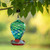 LaElvish Garden 2 Packs Hummingbird Feeder for Outdoors Hanging Ant and Bee Proof, 34OZ 32OZ Hand Blown Glass Hummingbird Feeders for Outside (Yellow & Blue)