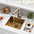 WMXQX 15 Inch Gold Undermount Bar Sink, 15x15 Stainless Steel Wet Bar Sink Small 18 Gauge Single Bowl Gold Kitchen Sinks with Basket Strainer