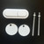 WinZo Toilet Oval Dual Flush Button with Toilet Seat Bolts Caps Replacement Kits,White