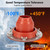 Tent Stove Jack Kit: Flexible Silicone Pipe Boot, High Temp Flue Flashing for Bell Tent, Yurt, & Wood Burners (Triple Wall Pipe Compatible, Stove Pipe OD 1 3/4"-3 1/4")(Orange)