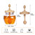 Bitbat Honey Pot 17oz Glass Honey Jar with Dipper, Wooden Honey Dipper Stick, Glass Honey Dispenser Container with Lid