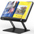 BESIGN BS01 Book Stand for Reading, Adjustable Book Holder, Ergonomic Laptop Stand with Elastic Page Clips for Music Scores, Recipe, Tablet, Laptop (Black)