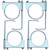 CAROTUPY 4" Universal Exhaust Clamp With Hanger, Muffler Hanger, 4 Pack