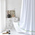 youngseahome White Shower Curtain with Oliver Green Border, Modern Chic Faux Linen Fabric Shower Curtains for Bathroom and Hotel,72 x 72 Inches