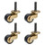 Semetall Solid Brass Swivel Caster with Rubber Wheels Set of 4