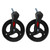 Yuqim 2 Pack 6 Inch Wheelchair Front Wheels Replacement with Front Fork Drive Front Castor Solid Replacement Wheels for Wheelchairs, Rollators, Walkers(Black, 6 Inch)