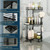 Consumest Corner Shower Caddy Standing - 3-Tier Stainless Steel Shower Shelves Rack, Bathroom Organizer Storage with Soap Holder and 4 Hooks, Corner Shelf Stand, Black