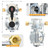 2-Stage Auto Changeover LP Propane Gas Regulator with 48''Stainless Braided Regulator Hose Assemblies and Two 18"RV Pigtail Propane Hoses with Gauge Dual Propane Tank Regulator for RVs, Trailers,Campe