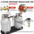 2-Stage Auto Changeover LP Propane Gas Regulator with 48''Stainless Braided Regulator Hose Assemblies and Two 18"RV Pigtail Propane Hoses with Gauge Dual Propane Tank Regulator for RVs, Trailers,Campe