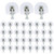 Bxian 35PCS 21x20x10mm White Shelf Support Bracket Threaded Cam Lock Shelf Support Bracket Closet Furniture Stud Pin with Screw for Cabinet Closet Wardrobe Desk