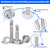 450PCS Self Tapping Screws for Metal, 410 Stainless Steel Self Drilling Screws #8#10 Hex Head Sheet Metal Screws Assortment Kits, Length 1/2"" to 1-1/4'' (Silver)
