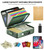 BigPonPon Fireproof Document Box, Hard Case Highly Flame-Resistant Fire Proof Waterproof File Organizer with Lock, Portable Fire Safe for Important Documents & Valuables Storage (Green, ‎15"*11"*5")