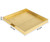 HofferRuffer Elegant Decorative Serving Tray, 20"x20" Square Faux Leather Ottoman Tray with Gold Hardware Handles, Coffee Table Serve Tea, Coffee or Breakfast (Gold, Square-20 inch)