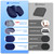 CushZone XXL Memory Foam Seat Cushion for Office & Car, Blue
