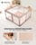 Joypony Baby Playpen with Mat, 50x50 in Small Play Pen for Babies, Toddler Playpen for Apartment, Indoors Play Yard with Soft Breathable Mesh (Beige)