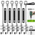 Insaga Heavy Duty Ground Anchors with Straps – 24'' Screw in Earth Anchor Kit, 6 Pack, 12mm Solid Carbon Steel Auger, Chrome Plated, for Trampoline, Shed, Swing Set, Mobile Home, Tree, Tent, Carport