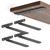 Mkono 4 Pack Shelf Brackets, 4 Inch Hidden Floating Black Metal L Brackets