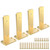 Floating Shelf Brackets Upgraded, 6 inch, Gold Heavy Duty Iron Shelf Brackets, Industrial Modern Floating Shelf Support for Wall Mount Shelves,Wide Brackets ,4 Pack, Support DIY(5mm Thickening Type).