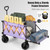 Whitsunday Collapsible Wagon with Tailgate and Big Wheel,Heavy Duty Utility Folding Wagons for Beach Camping Outdoor (Purple, with Table)