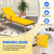 Basic Beyond Chaise Lounge Cushions Outdoor, 3-Layer Waterproof Outdoor Furniture Cushions with Removable Cover and 4 Ties, 72"x21"x3" Patio Lounge Chair Cushions for Outdoor Furniture, Yellow