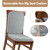 HOMBYS Kitchen Chair Back Cushion & Seat Cushion, Dining Room Chair Cushions,Seat Cushions for Kitchen Chairs,High Density Foam Seat Pad & Backrest,Chair Pads for Dinning Chair with Elastic Bands,grey