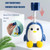 MIUPOO 360 Degree Adjustable Rotatable Handheld Shower Head Holder,Removable No Punching Penguin Shower Head Bracket Wall Mount Universal,Silicone Suction Cup Shower Head Holder,2 Pack