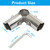 2 Sets 90 Degree Pipe Clamp, Stainless Steel, 3-Way, 1" (25MM) OD