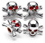 MEAJOO 4PCS Skull Style Tire Valve Stem Caps, with Rubber O-Ring, Universal Dustproof Tire Valve Stem Covers for Cars, SUV, Trucks, Bikes, Motorcycles, Bicycles(Silver)