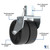 TOWKING 2000lbs Dual 6" Trailer Jack Swivel Caster, Wheel Replacement