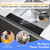 AyNirser Sink Edge Protector with Suction Cup 4"x20", Silicone Sink Splash Guard for Kitchen & Bathroom, Protect Countertop from Scratches, Stains, for Stainless Steel Granite Quartz-Black