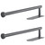 Paper Towel Holder, Self Adhesive or Screw Mounting, 2Pcs Grey Wall Mount SUS304 Stainless Steel Paper Towel Holder Under Cabinet for Kitchen, Counter, Cabinet, Bathroom