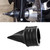 Lynlane 1 Pair Twisted Front Wheel Axle Nut Covers Conical Axle Nut Caps Compatible with Touring Softail, Sportster, Dyna Street Glide Road King Road Glide Electra Glide 2008 Up (Black)