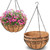 Legigo 3 Pack 10 Inch Metal Hanging Baskets for Plants Outdoor- Round Wire Hanging Planters Basket with Coconut Coir Liner, Hanging Flower Pot for Outdoor Plants Flowers Garden Decorations