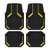 PIC AUTO Heavy Duty Rubber Floor Mats, Yellow Aluminum Film Car Mats Set, Front and Rear Car Mats with Anti-Slip Backing, All Weather Protection, Trim-to-Fit for Automotive SUV, Sedan, Van