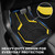 PIC AUTO Heavy Duty Rubber Floor Mats, Yellow Aluminum Film Car Mats Set, Front and Rear Car Mats with Anti-Slip Backing, All Weather Protection, Trim-to-Fit for Automotive SUV, Sedan, Van