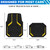PIC AUTO Heavy Duty Rubber Floor Mats, Yellow Aluminum Film Car Mats Set, Front and Rear Car Mats with Anti-Slip Backing, All Weather Protection, Trim-to-Fit for Automotive SUV, Sedan, Van