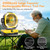 RUNTOP 45000mAh Large Battery Operated Fan, High Speed Oscillating Camping Fan with Remote,Quiet Adjustable Tilt Rechargeable Fans, Battery Powered fansfor Tent Home Office, Bedroom Travel (Yellow)