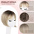 LEEONS Hair Topper for Women, 10 Inch Short Bob with Bangs, 6.5 x 6.5 Inch Large Base, Medium-Thick Density Synthetic Hairpiece for Thinning Crown, Blonde Blend with Dark Brown Root