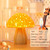 BOHON Mushroom Lamp Ceramic Bedside Table Lamp for Bedroom Orange