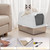 UNZIPE Stainless Steel Litter Box - XL Extra Large Cat Litter Box with Lid, Enclosed Metal Litter Pan with High Sided Enclosure & Scoop, Anti Leakage, Easy to Clean, Odor Control (White)