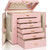 AKOZLIN 6-Tier Jewelry Box Organizer 5 Drawers Storage Extra Large Pink